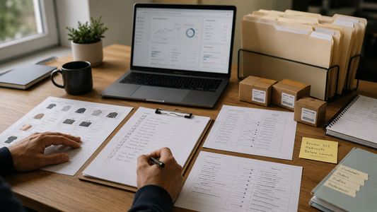 Ecommerce migration workspace with product data, redirect notes, and launch checklist for moving to Shopify.