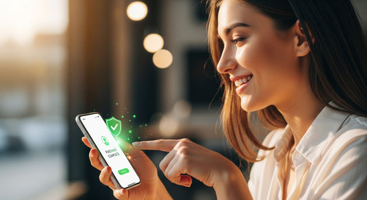 Customer completing a secure mobile ecommerce checkout on a smartphone