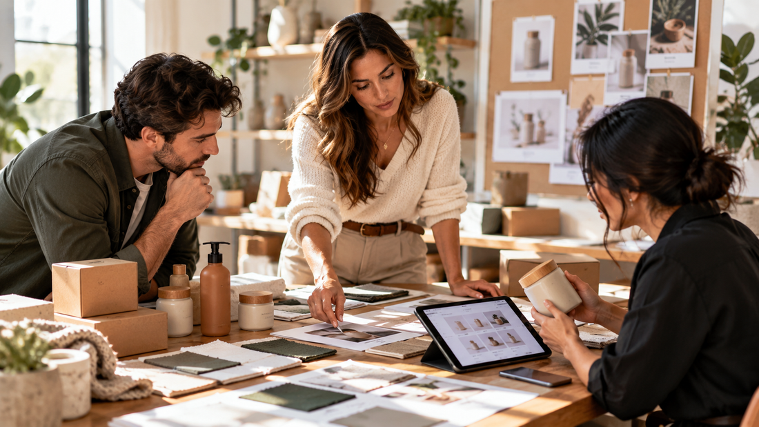 Ecommerce store owner and team preparing product data and digital assets for the future of AI-driven commerce