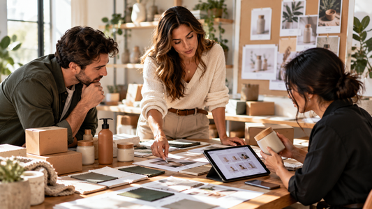 Ecommerce store owner and team preparing product data and digital assets for the future of AI-driven commerce